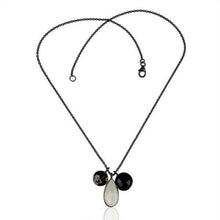 Cadena de plata esterlina con dijes de ónix y piedra de luna