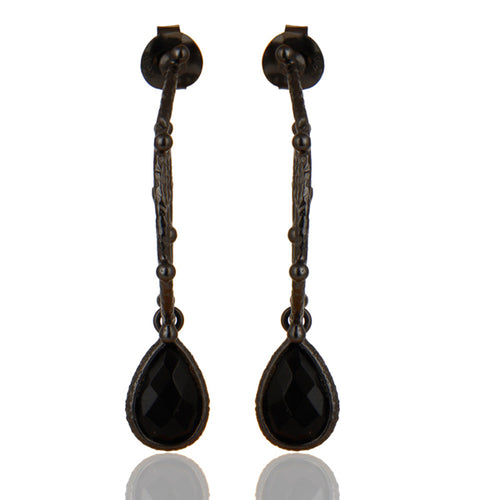 Aros de plata con ónix negro