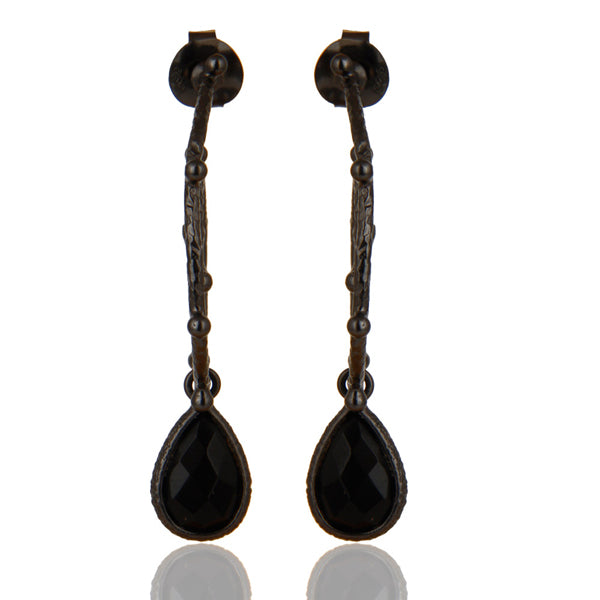 Aros de plata con ónix negro