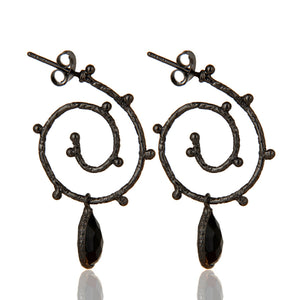 Aros de plata con ónix negro