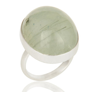 Anillo de plata esterlina 925 con prehnite