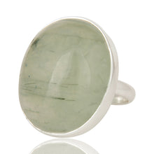 Anillo de plata esterlina 925 con prehnite
