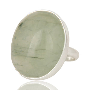 Anillo de plata esterlina 925 con prehnite