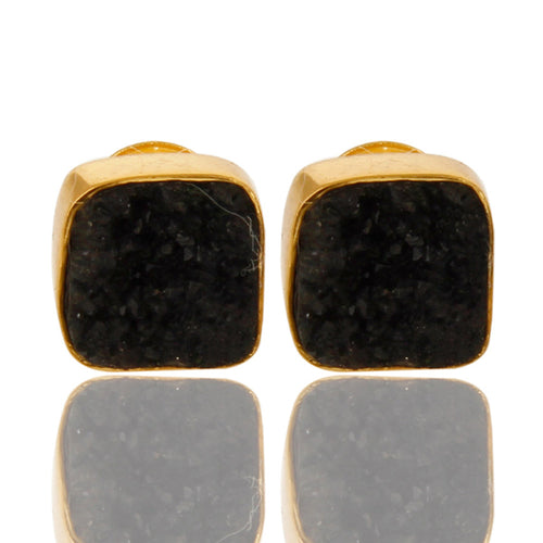 Caravanas de plata con piedra druzy