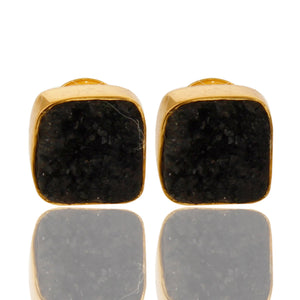 Caravanas de plata con piedra druzy