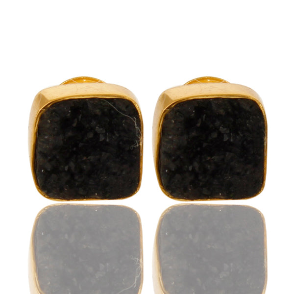 Caravanas de plata con piedra druzy