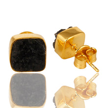 Caravanas de plata con piedra druzy