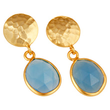 Caravanas de plata con calcedonia azul