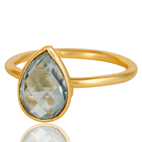 Anillo de plata con topacio azul
