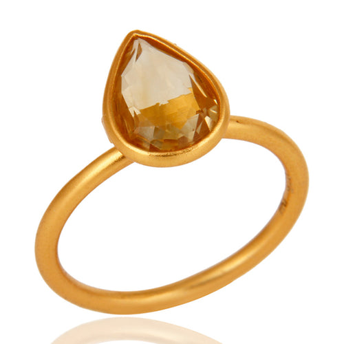 Anillo de plata con citrino