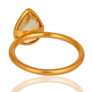 Anillo de plata con citrino