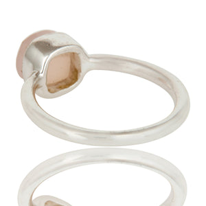 Anillo de plata con cuarzo rosa