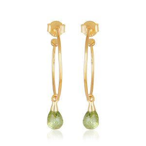 Caravanas de plata con peridoto