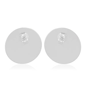 Caravanas de plata con piedra de la luna arcoíris