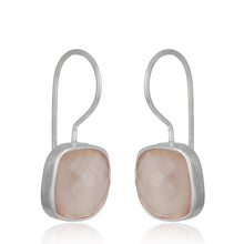Caravanas de plata con cuarzo rosa