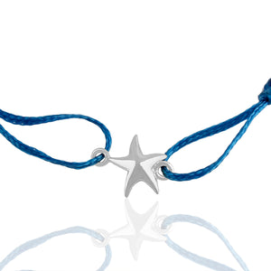 Pulsera de cuerda con dije de plata