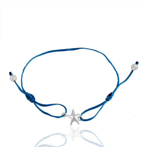 Pulsera de cuerda con dije de plata