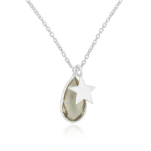 Cadena de plata con dije de topacio limón