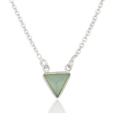 Cadena de plata con dije de aqua calcedonia