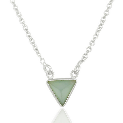 Cadena de plata con dije de aqua calcedonia