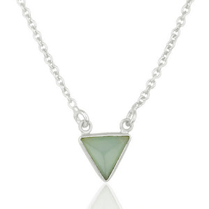 Cadena de plata con dije de aqua calcedonia