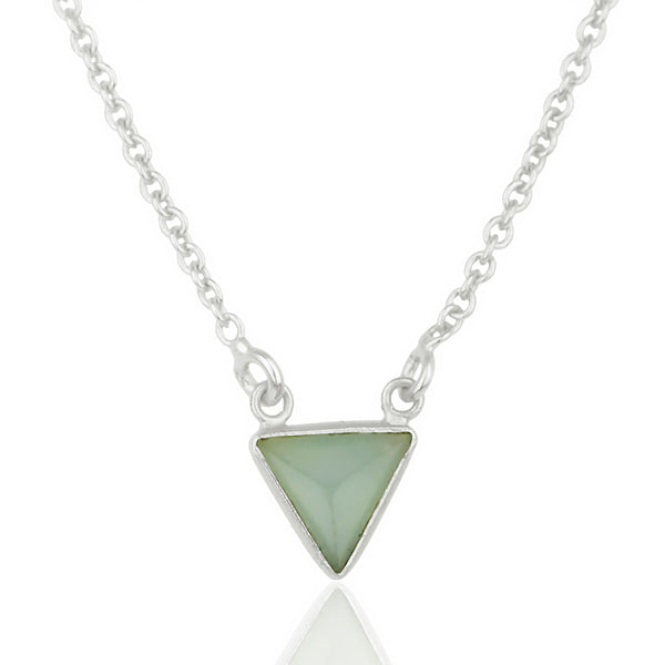 Cadena de plata con dije de aqua calcedonia