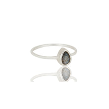 Anillo de plata con labradorita