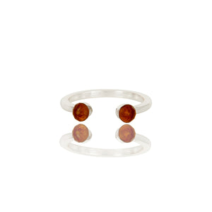 Anillo de plata con citrino
