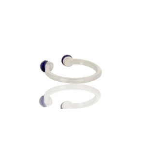 Anillo de plata con zafiro