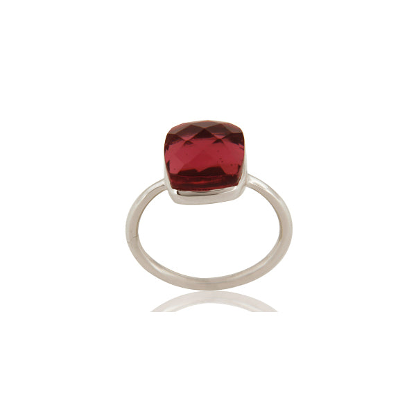 Anillo de plata con cuarzo rosa hydro