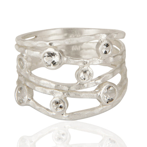 Anillo de plata con topacio
