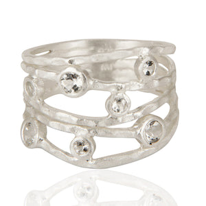 Anillo de plata con topacio