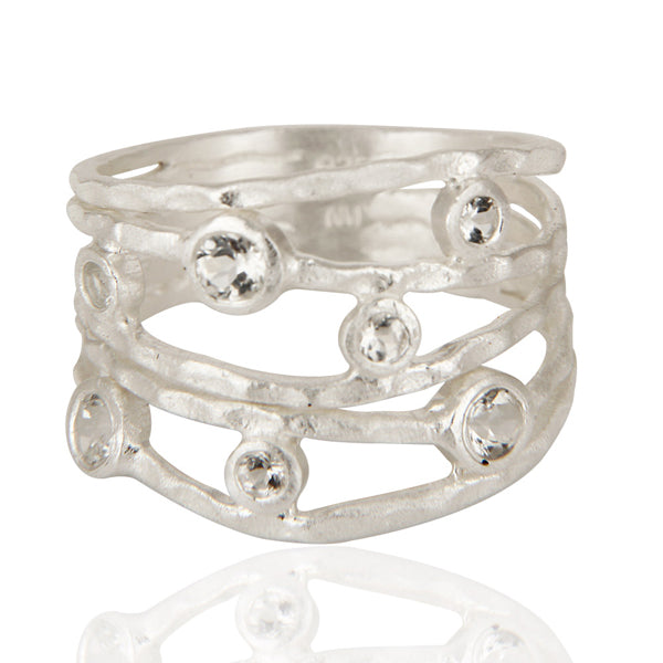 Anillo de plata con topacio