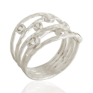Anillo de plata con topacio