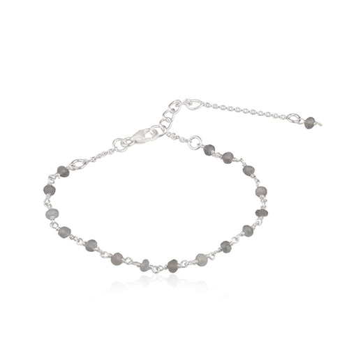 Pulsera con piedra de la luna gris