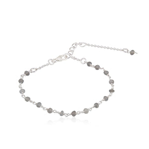 Pulsera con piedra de la luna gris