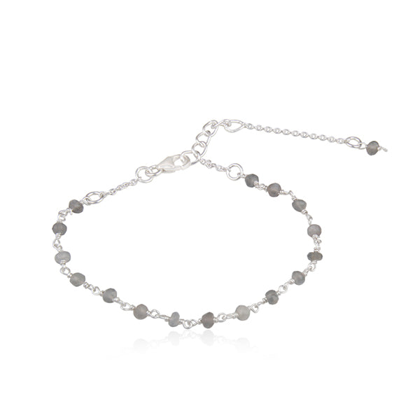 Pulsera con piedra de la luna gris