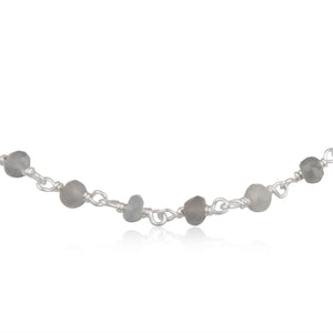 Pulsera con piedra de la luna gris